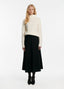 Wool piquet midi skirt