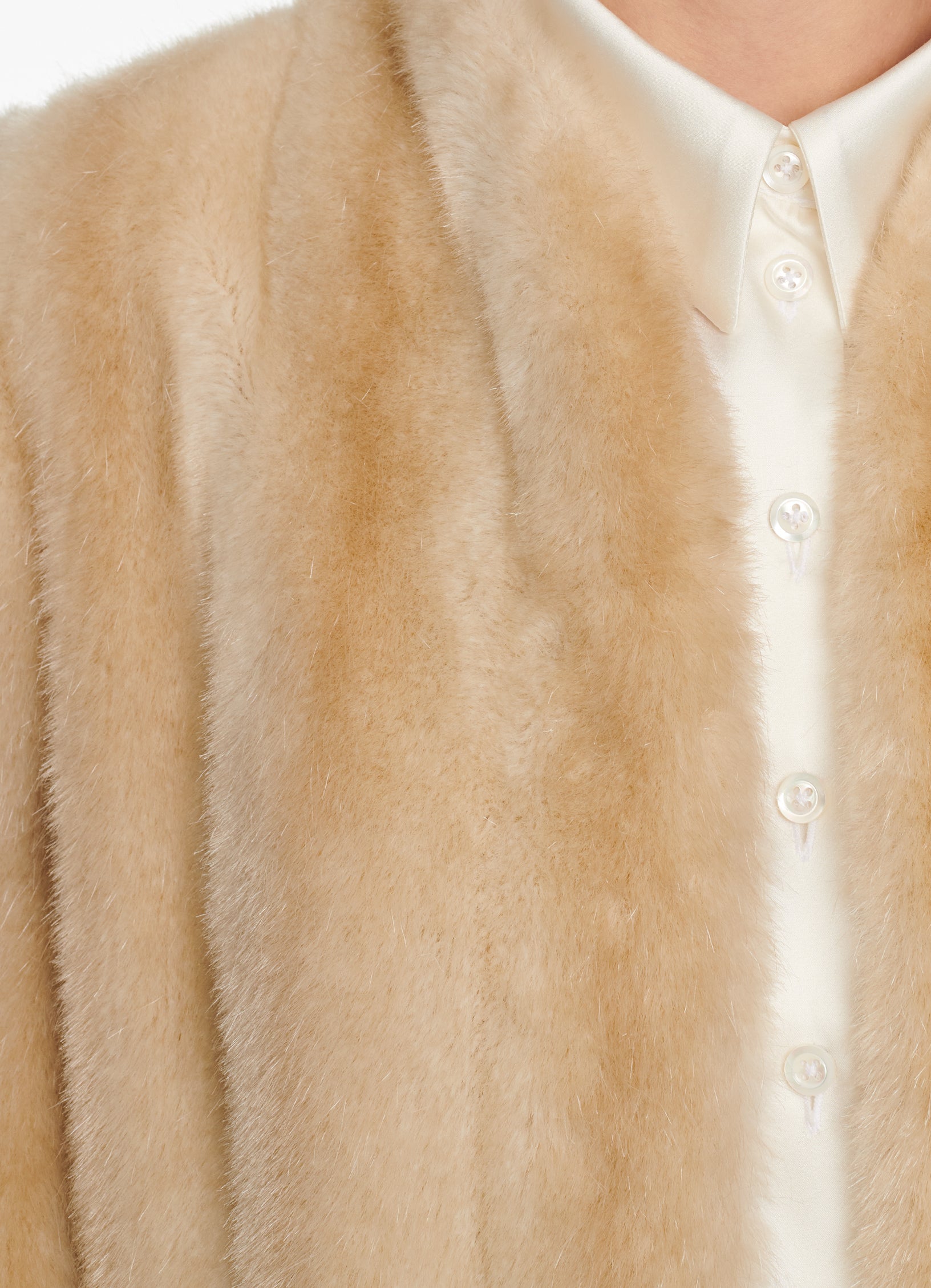 SCHOENBACH Faux fur coat beige