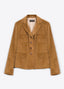 SCHOENBACH velvet blazer in brown cotton modal blend front view
