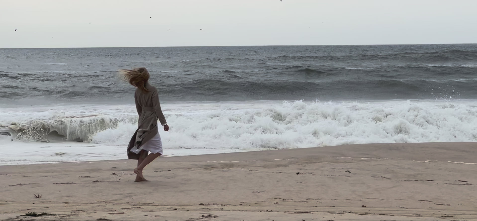SCHOENBACH editorial video capturing a model in the Hamptons beach