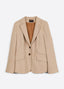 SCHOENBACH camel wool cashmere-blend jacket in Loro Piana fabric with notched lapels, front view