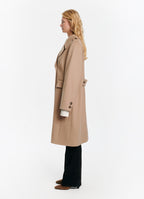 SCHOENBACH double-breasted baby camel hair coat in beige, side view