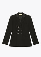 Black SCHOENBACH double-breasted blazer, front view