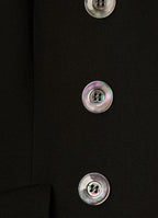Close-up of buttons on black SCHOENBACH wool blazer
