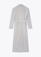 Light grey wool-cashmere coat, back view