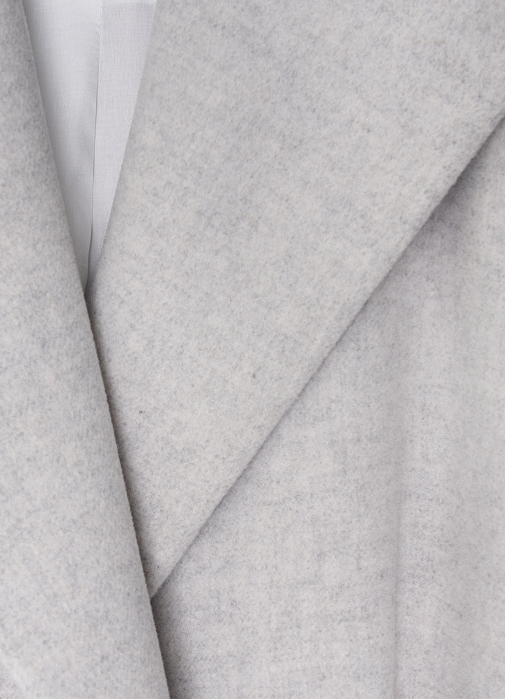 Light grey wool-cashmere coat detail with soft texture