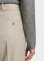 SCHOENBACH Loro Piana fabric wide-leg trousers in ecru, waistband and pocket detail