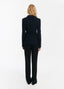 SCHOENBACH navy virgin wool tailored jacket, full back view