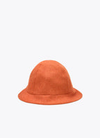 SCHOENBACH orange cashmere hat on a white background