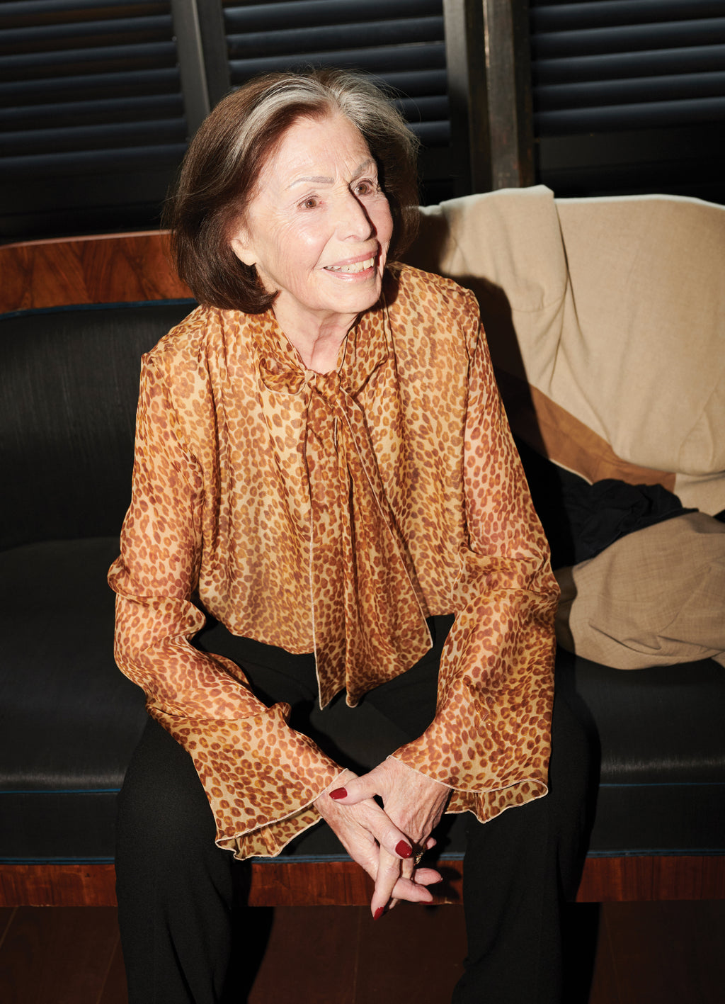 SCHOENBACH Ozelot silk-georgette blouse in leopard print, styled view