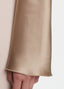 SCHOENBACH signature silk wrap blouse in beige sleeve detail