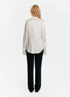 SCHOENBACH silk blouse in white, back view