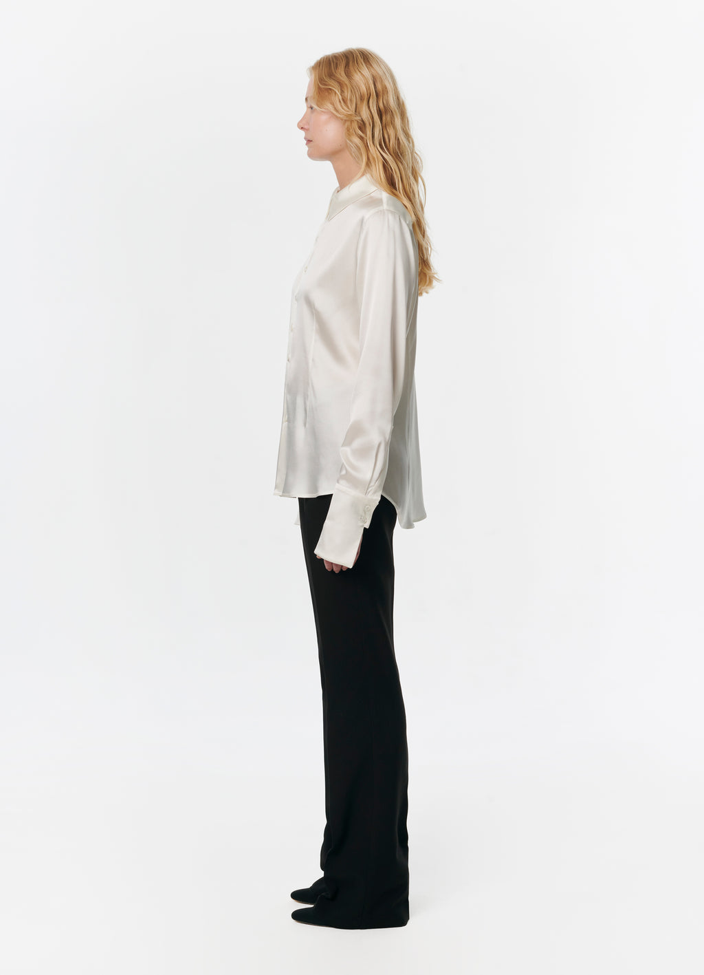 SCHOENBACH silk blouse in white, side view