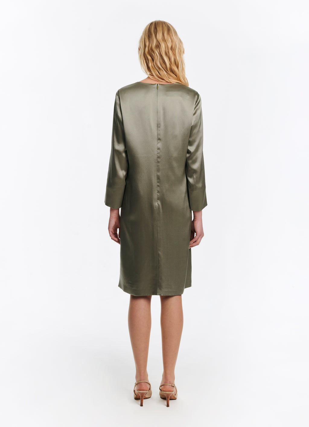 sage green shift dress Women's Sage Green Ditsy Floral Shirred Cross Halterneck Shift Dress