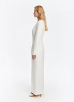 SCHOENBACH stretch jersey shift dress in white, side view