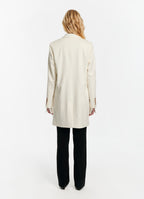 SCHOENBACH stretch-virgin wool car coat in off-white, back view
